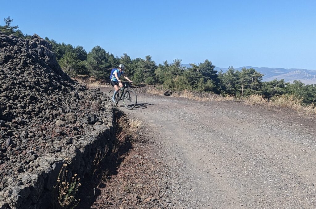 Sicily bike travel down Etna