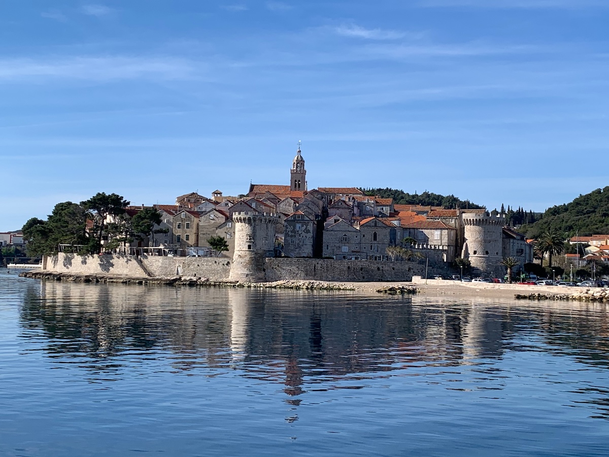 Spring Vacation in Croatia Old Town Korčula from the Ferry