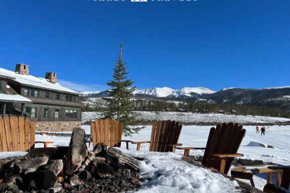 Enjoying the fire pit after a ski day at Devil's Thumb Ranch