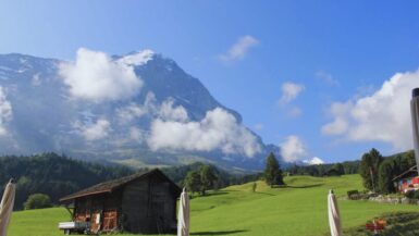 Grindelwald Summer Holiday Eiger view from the Aspen Lifestyle Hotel Restaurant