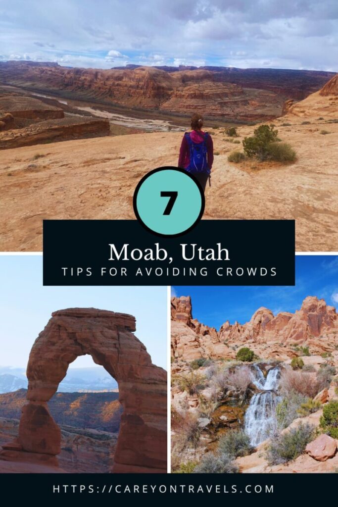Tips for avoiding the crowds in Moab pin