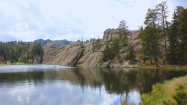 Paddle boarding (SUP) Sylvan Lake Custer State Park