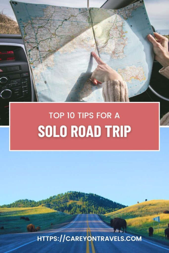 Solo Road Trip Tips pin