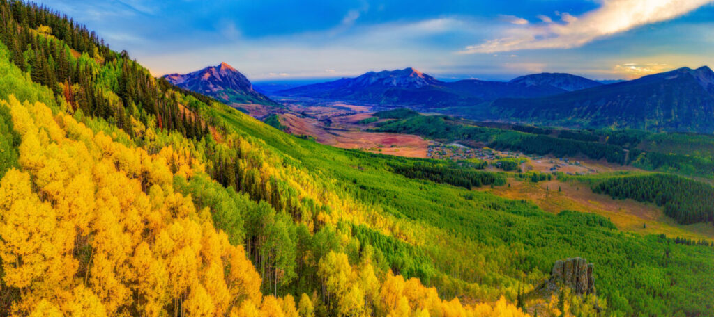 Mount Crested Butte Panorama Sunset Fall Colors photo credit Gunnison Crested Butte Tourism