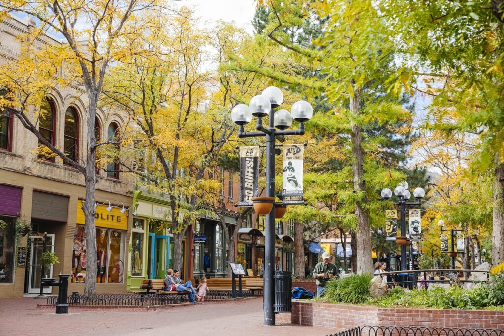 Pearl Street Mall in Fall, photo credit Visit Boulder