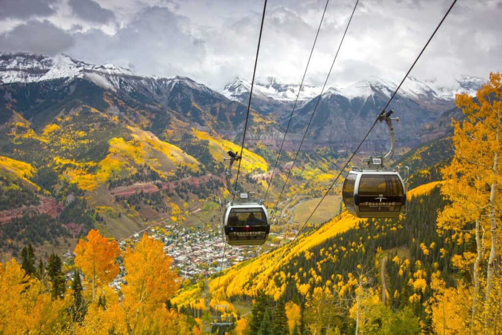 Telluride Gold Season from the Gondola, photo credit Visit Telluride/Ryan Bonneau