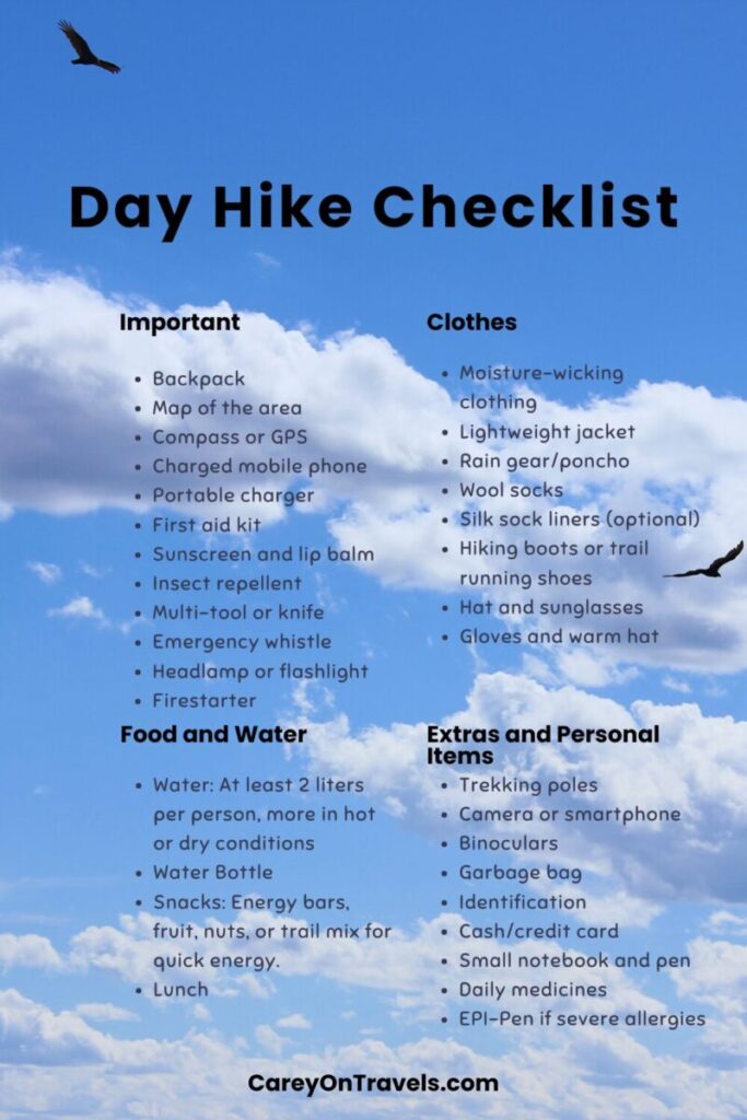 Updated day hike checklist pin2