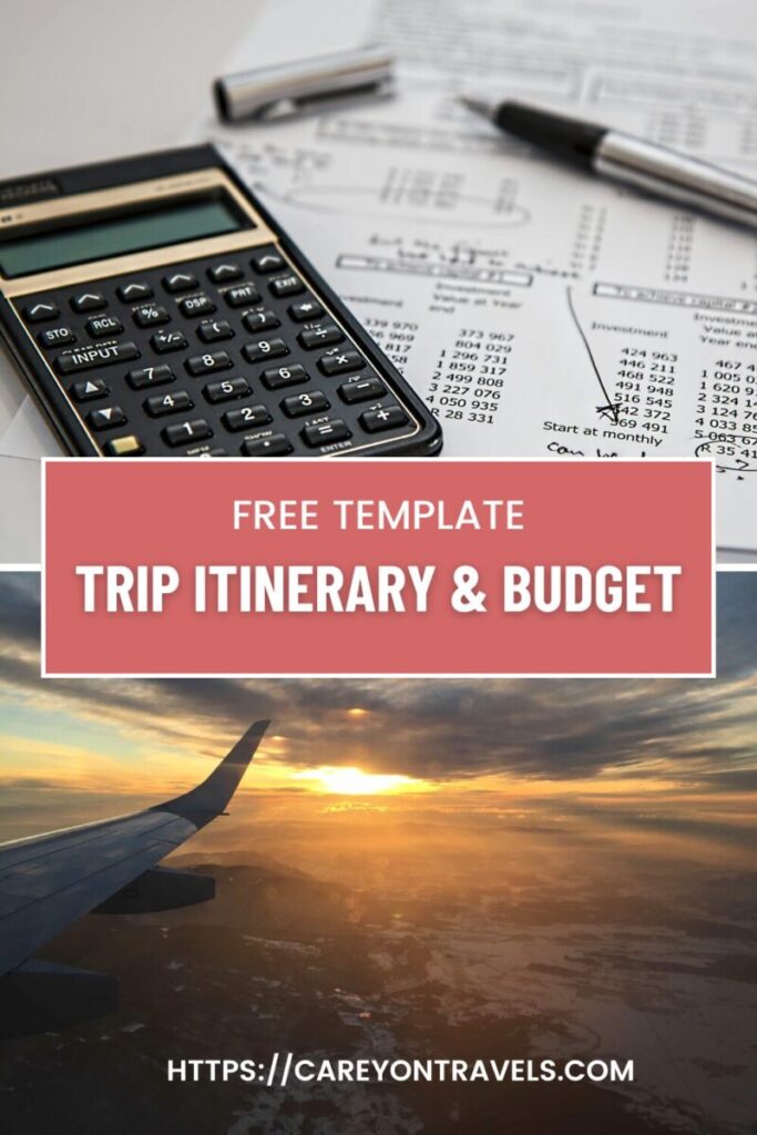 Free Trip Itinerary and Budget template pin