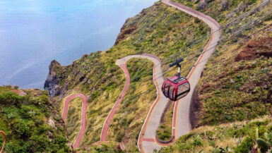 Caniço - winding road and cable car, photo credit Mike Finn on Flickr