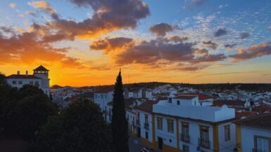 Sunset at Jardim Diana Évora Portugal