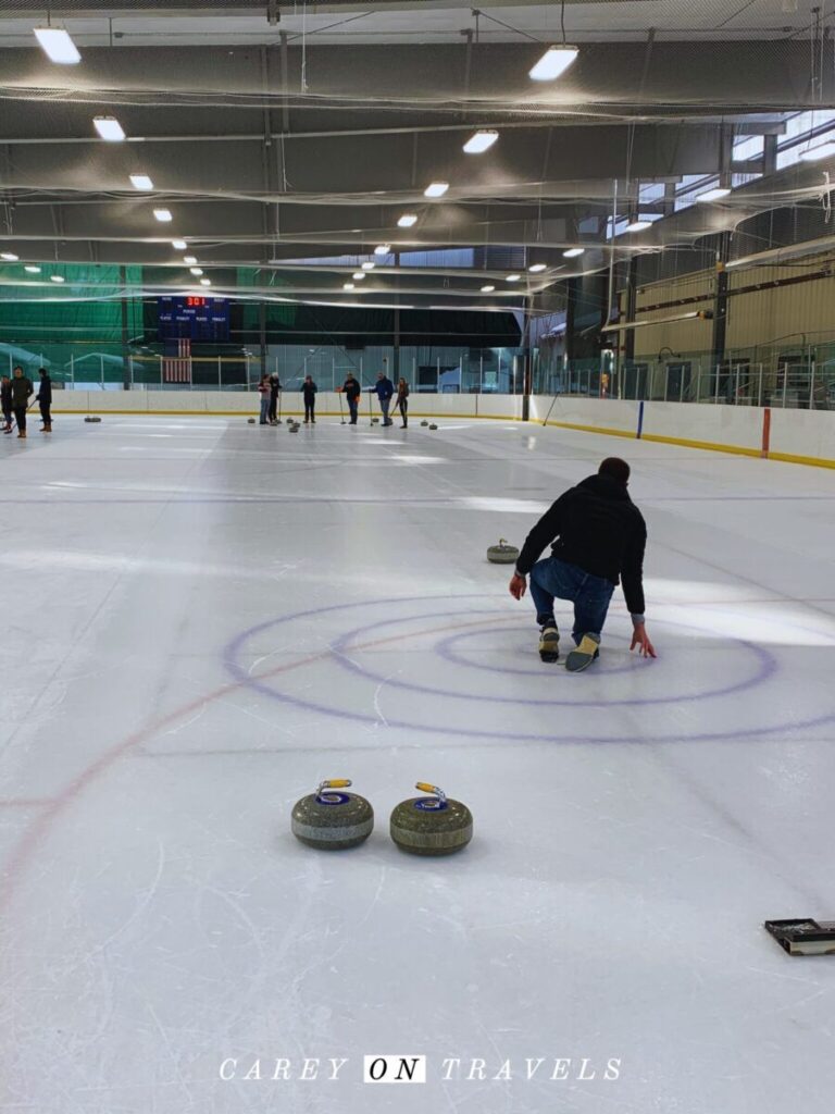 Curling at the Stephen C. West Ice Arena in Breckenridge Colorado