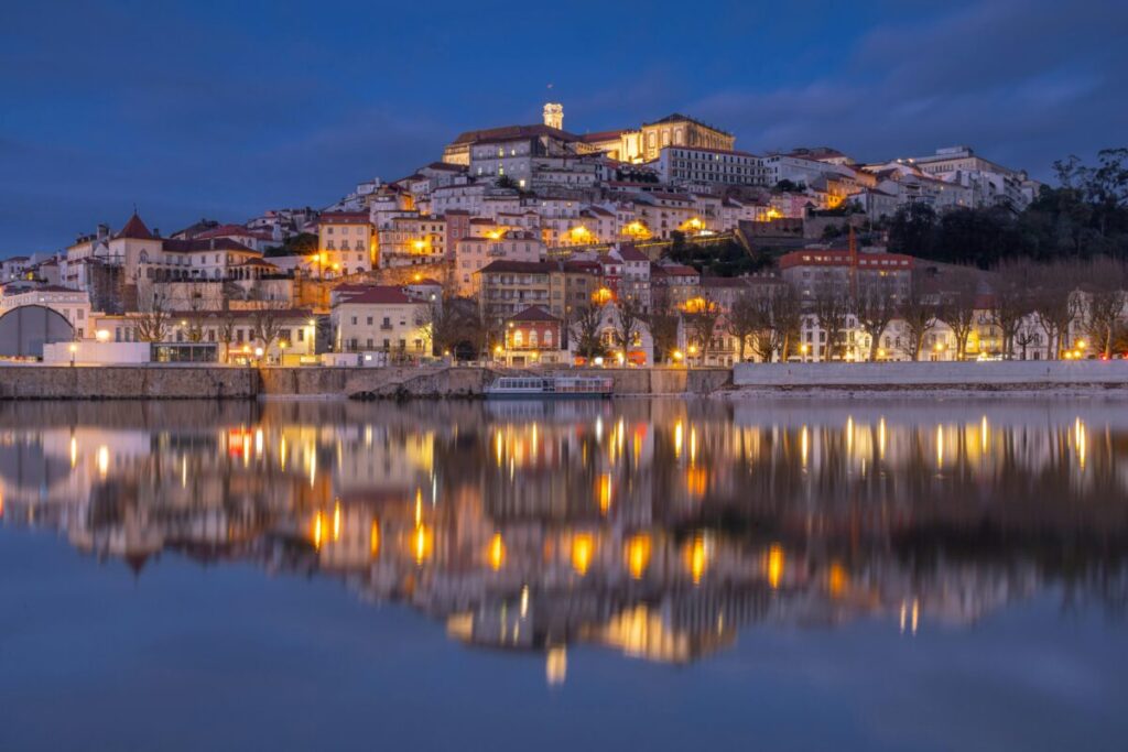 Coimbra at night, photo credit Sergey Guk on Pexels