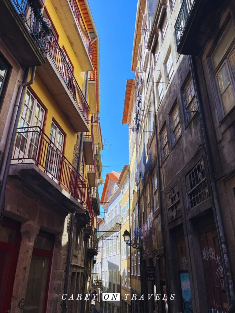 Ribeira's narrow and hilly streets in Porto