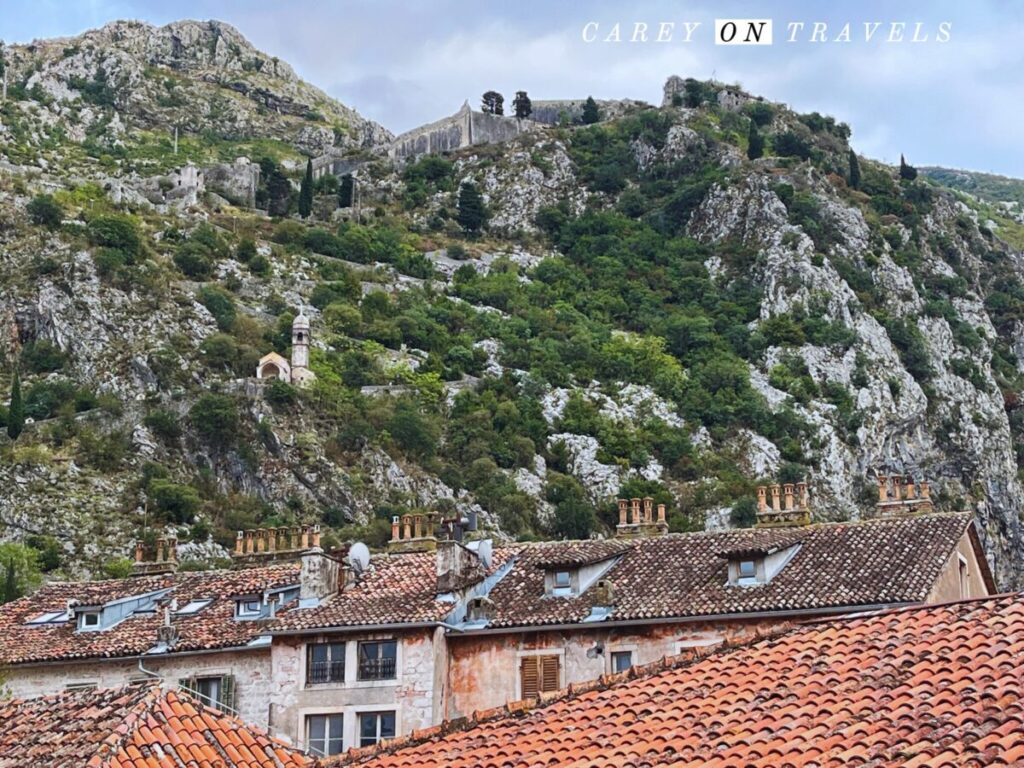 View of San Giovanni Fortress from the Kotor City Walls