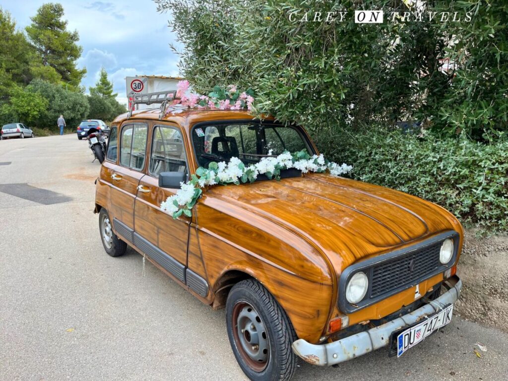 Decorated car in Korcula, Croatia