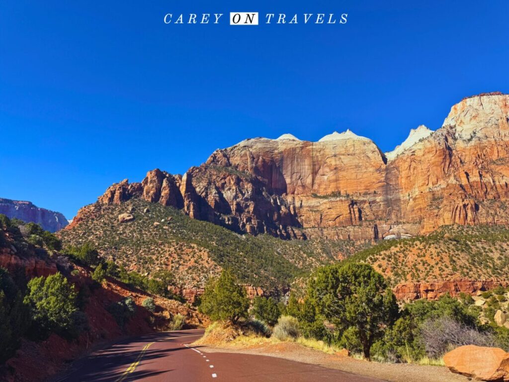 Zion-Mount Carmel Highway in winter