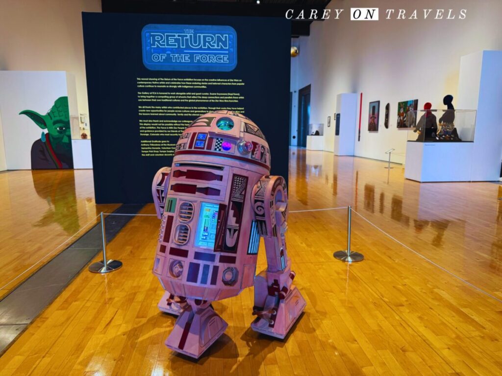 HOPI-R2 Star Wars exhibit at Tempe Center for the Arts, by Duane Koyawena and Joe Mastrioanni