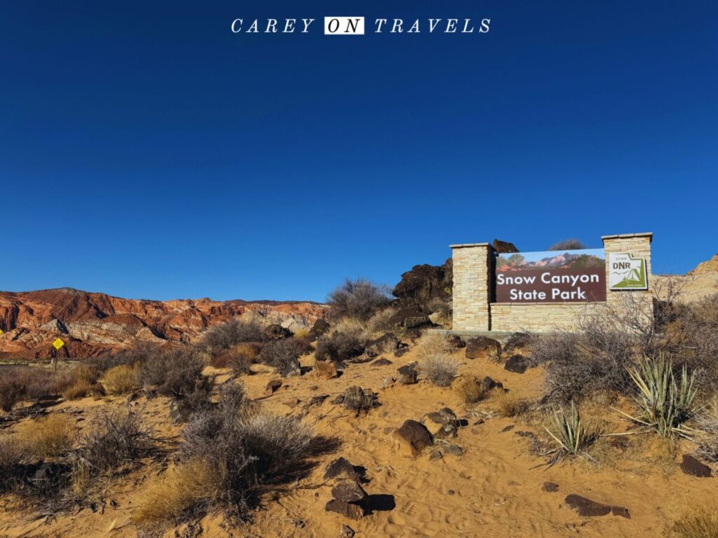 Snow Canyon State Park sign