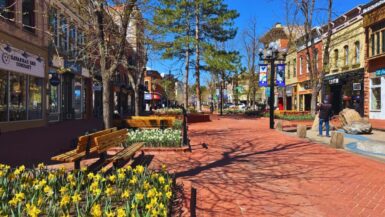 Pearl Street Boulder in Spring