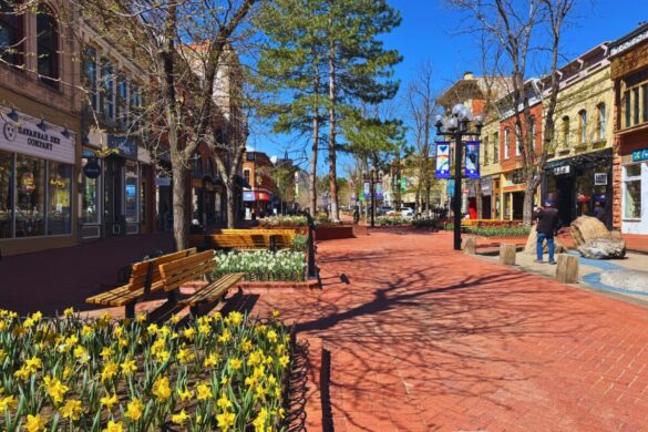 Pearl Street Boulder in Spring