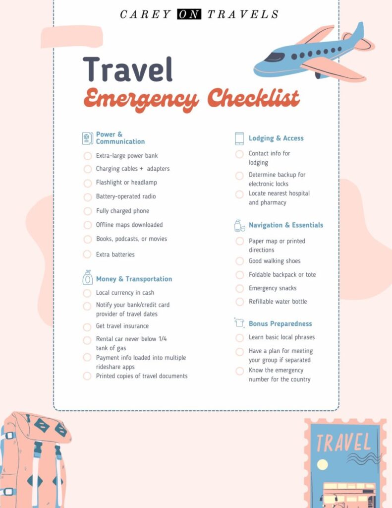 Travel Emergency Checklist