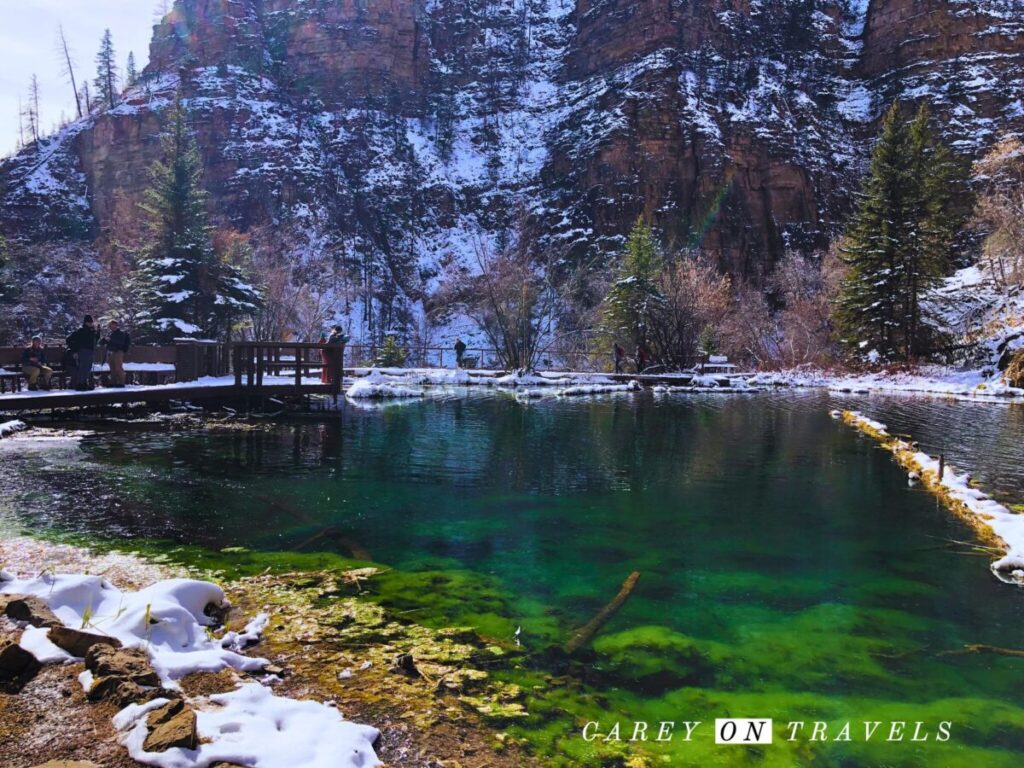 Hanging Lake Viewing Platform in Winter