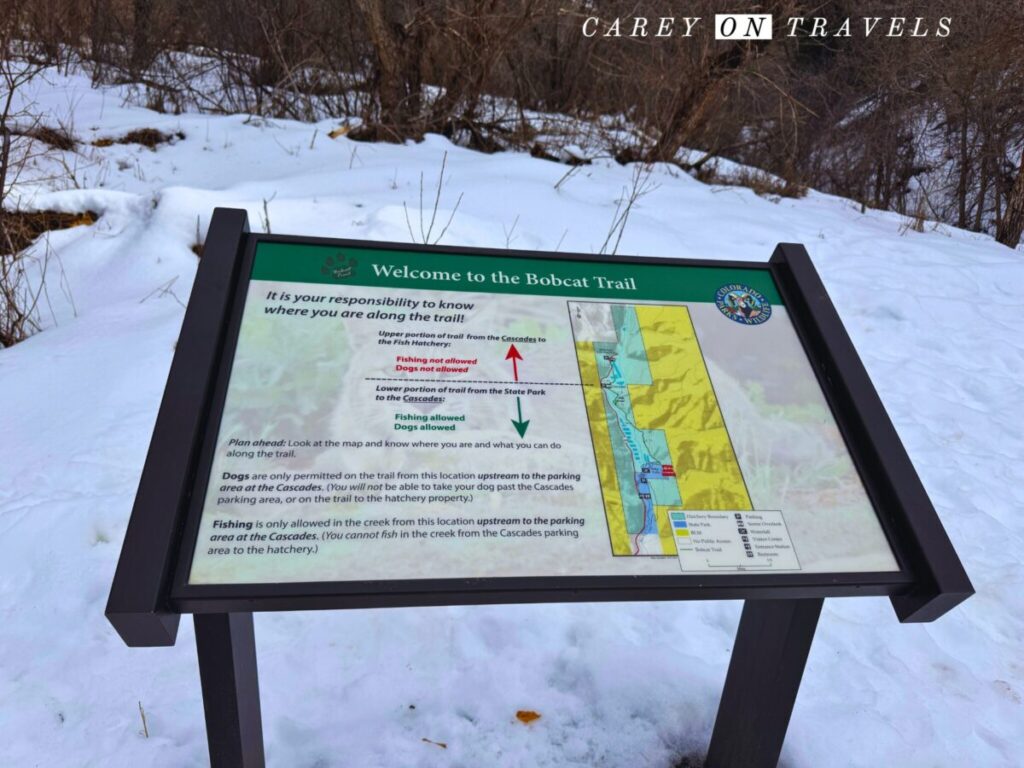 Bobcat Trail in Winter at Rifle Falls State Park