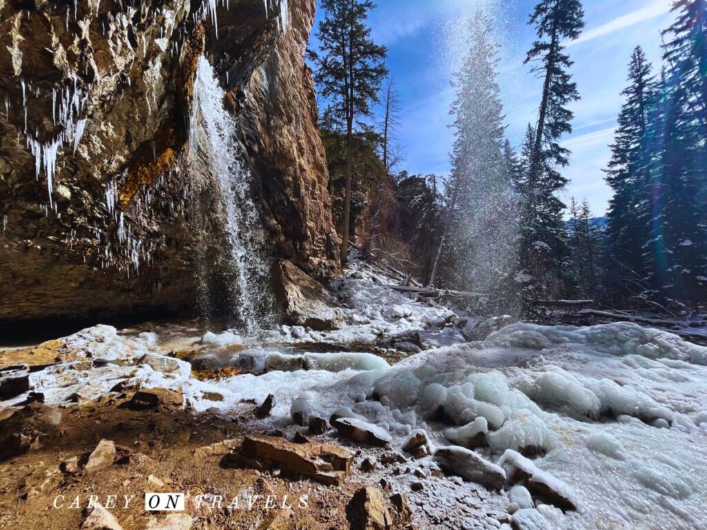 Spouting Rock at Hanging Lake in Winter