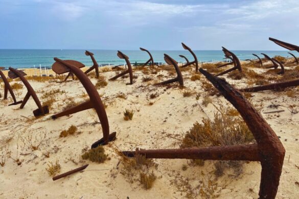 Cemetery of Anchors at Praia do Barril, near Tavira, Portugal