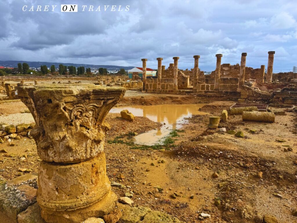 Puddles at Neo Paphos in Cyprus in December