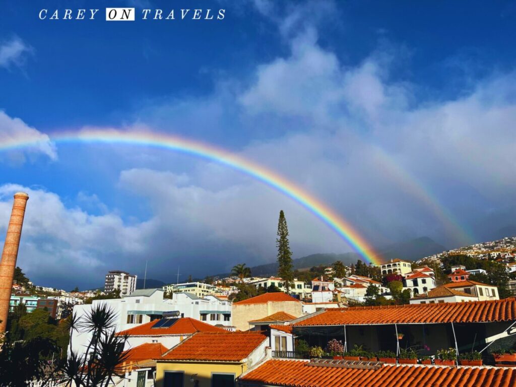Rainbow from our Terrace in Funchal, Madeira in January