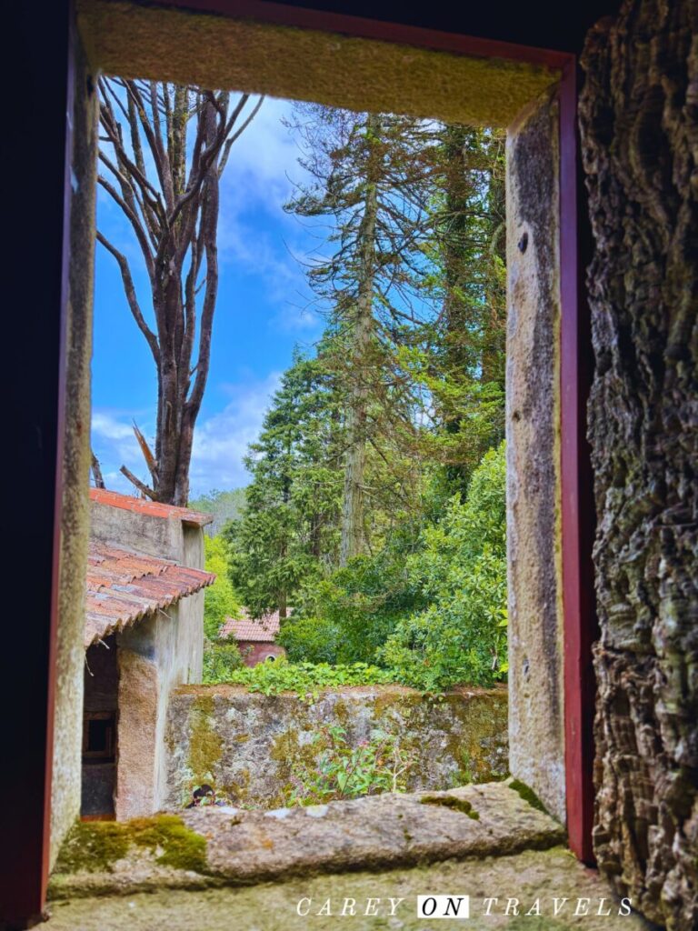 Looking out a Window at the Convento dos Capuchos Sintra