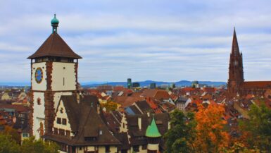 Views over Freiburg on the Climb to the Schlossberg