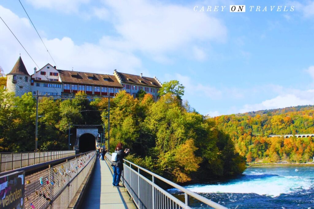 Bridge at Rhine Falls, Largest Waterfalls in Europe